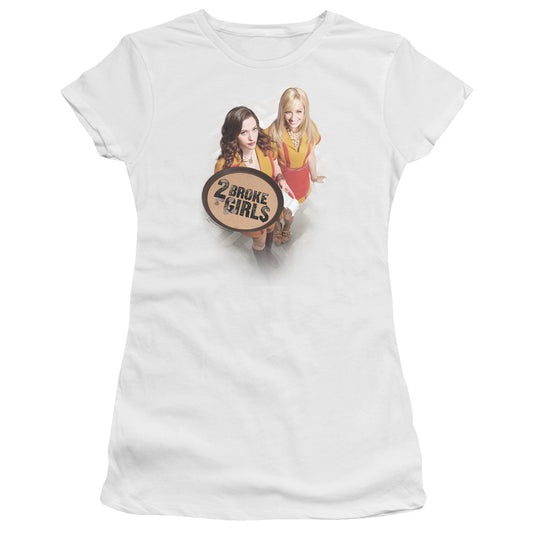 2 Broke Girls - Tips Really - Short Sleeve Junior Sheer - White T-shirt