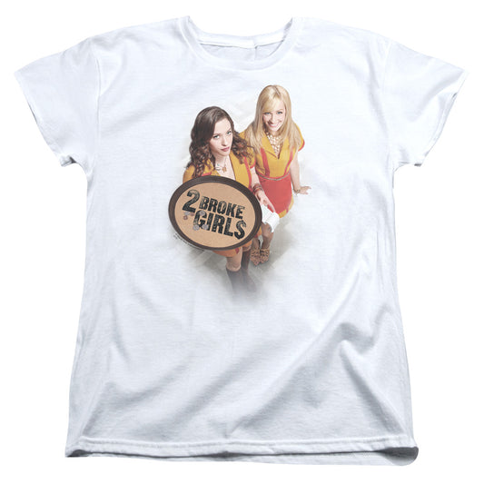 2 Broke Girls - Tips Really - Short Sleeve Womens Tee - White T-shirt