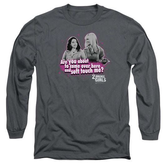 2 Broke Girls - Soft Touch - Long Sleeve Adult 18/1 - Charcoal T-shirt