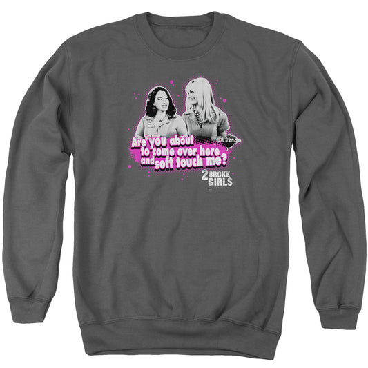 2 Broke Girlshort Sleeveoft Touch - Adult Crewneck Sweatshirt - Charcoal T-shirt