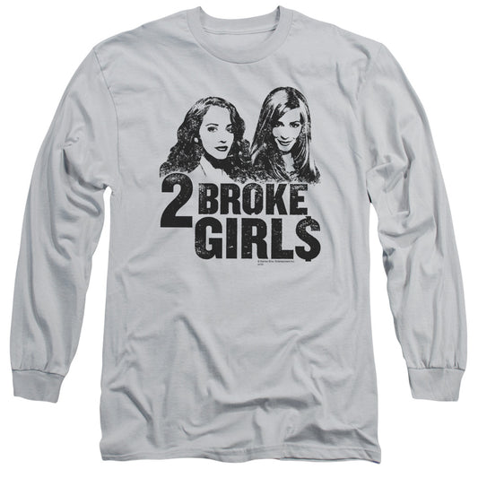 2 Broke Girls - Broke Girls - Long Sleeve Adult 18/1 - Silver T-shirt