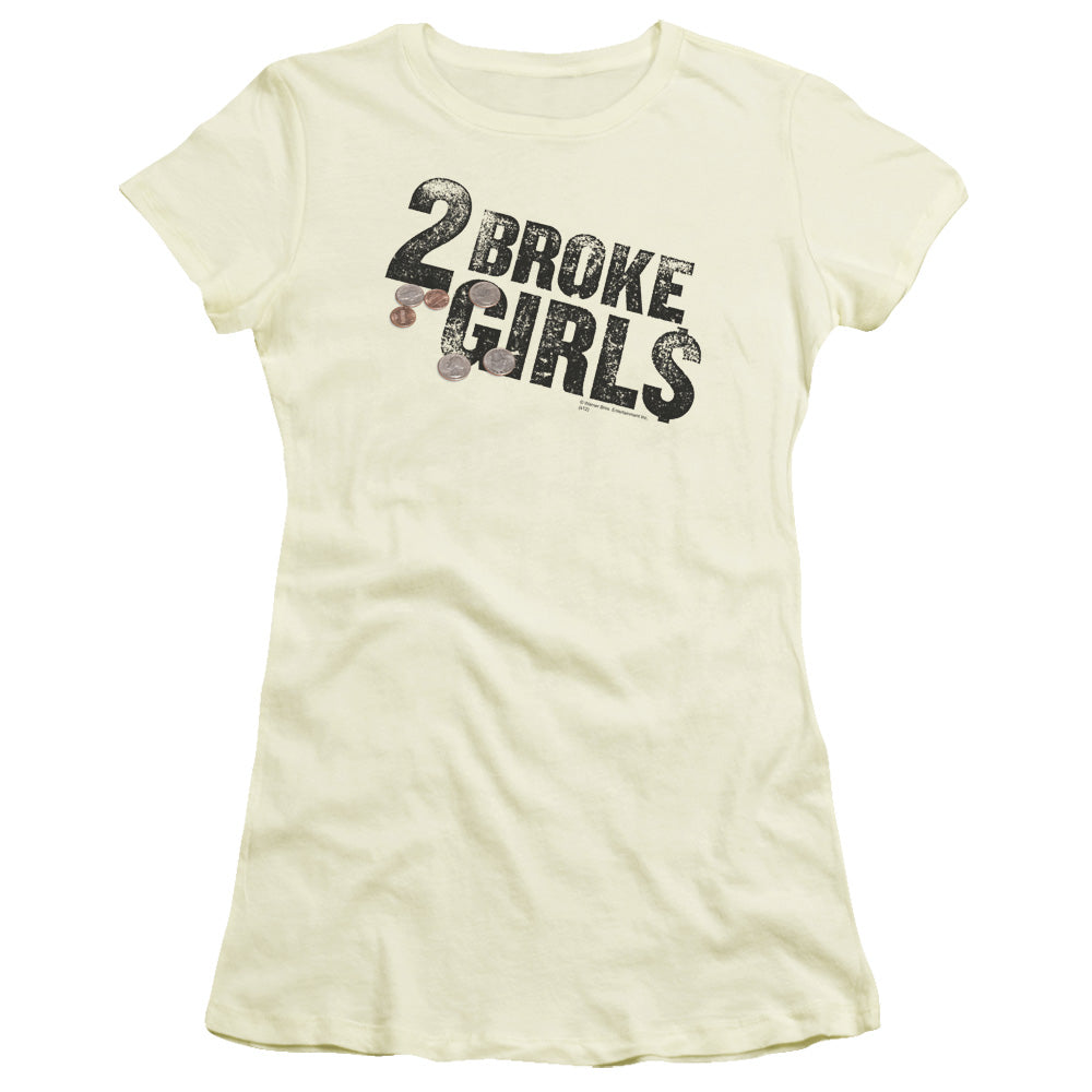 2 Broke Girls - Pocket Change - Short Sleeve Junior Sheer - Cream T-shirt
