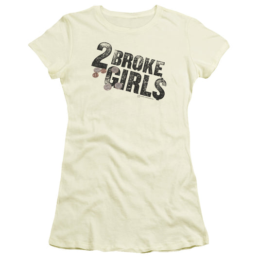 2 Broke Girls - Pocket Change - Short Sleeve Junior Sheer - Cream T-shirt