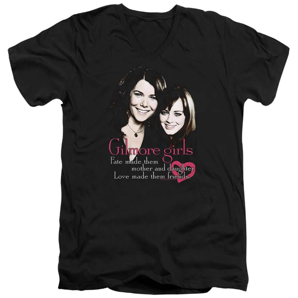 Gilmore Girls - Title - Short Sleeve Adult V-neck - Black T-shirt