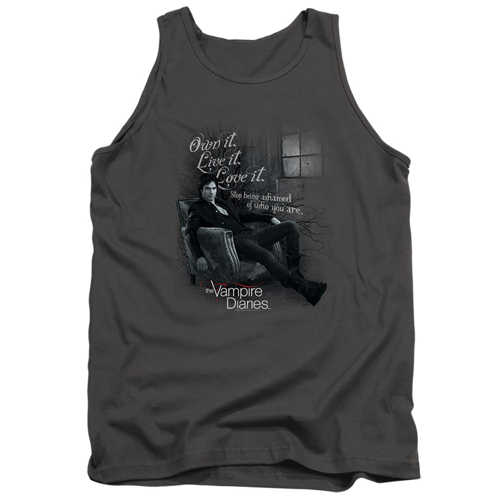 Vampire Diaries - Be Yourself - Adult Tank - Charcoal