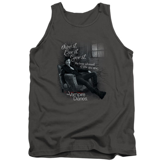 Vampire Diaries - Be Yourself - Adult Tank - Charcoal