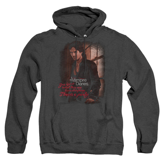 Vampire Diaries - Threes A Party - Adult Heather Hoodie - Black