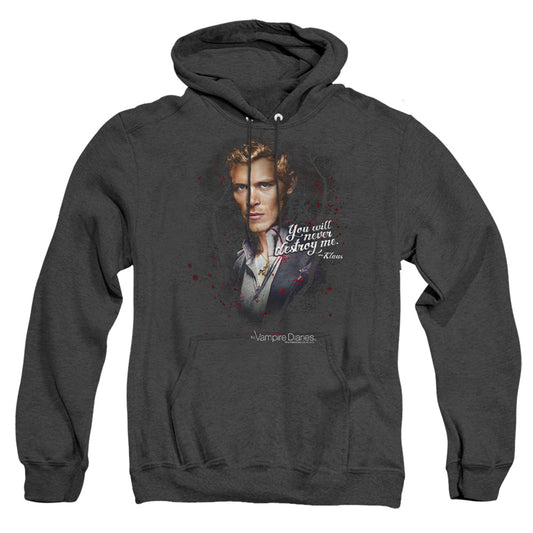 Vampire Diaries - Never Destroy - Adult Heather Hoodie - Black
