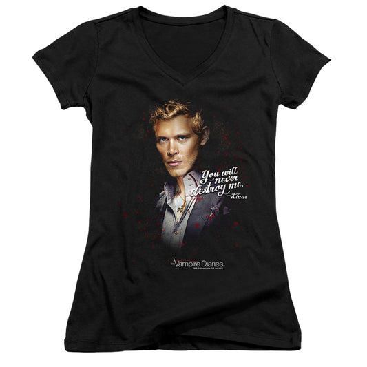 Vampire Diaries Never Destroy - Junior V-neck - Black