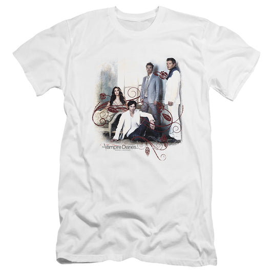 Vampire Diaries - 3 + 1-premuim Canvas Adult Slim Fit 30/1 - White