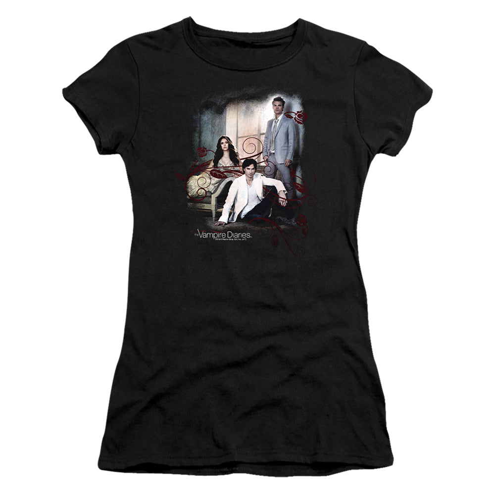 Vampire Diaries - 3 + 1 - Short Sleeve Junior Sheer - Black T-shirt
