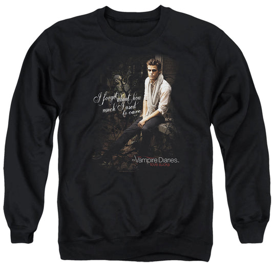 Vampire Diaries - I Used To Care - Adult Crewneck Sweatshirt - Black