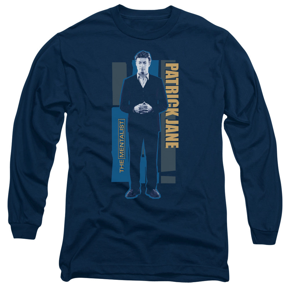 Mentalist - Patrick Jane - Long Sleeve Adult 18/1 - Navy T-shirt