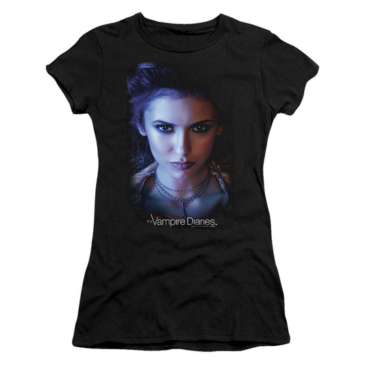 Vampire Diaries - Elena - Short Sleeve Junior Sheer - Black T-shirt