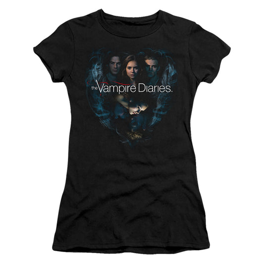 Vampire Diaries - Hearts Desire - Short Sleeve Junior Sheer - Black T-shirt