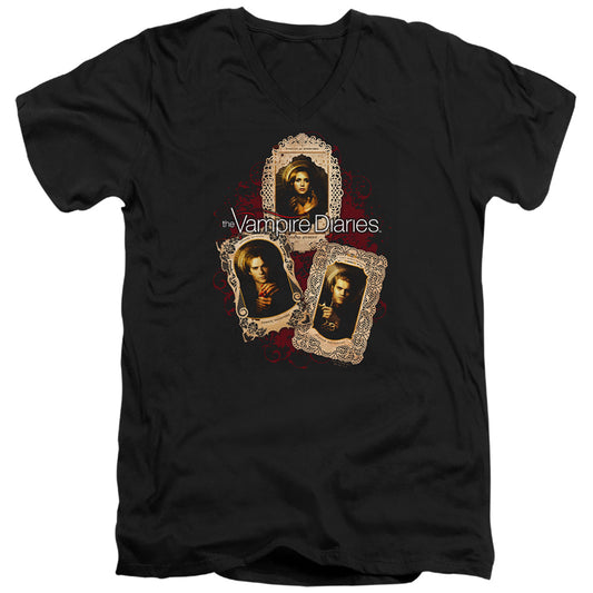 Vampire Diaries - Holy Cards - Short Sleeve Adult V-neck 30/1 - Black T-shirt