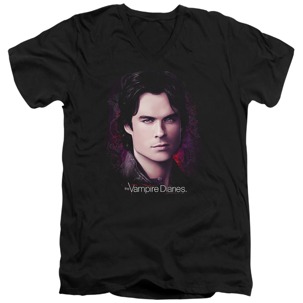 Vampire Diaries - Compelling - Short Sleeve Adult V-neck 30/1 - Black T-shirt