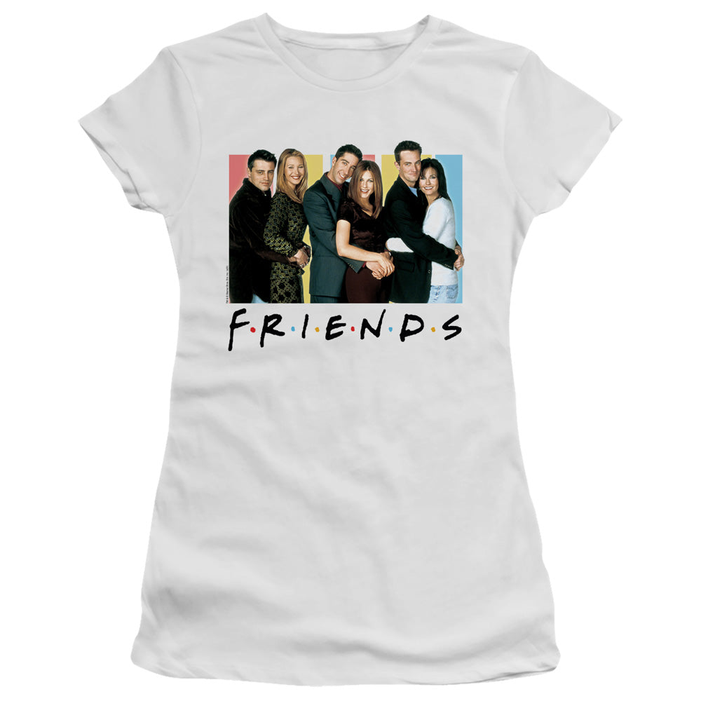 Friends - Cast Logo - Short Sleeve Junior Sheer - White T-shirt