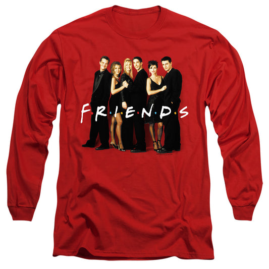 Friends - Cast In Black - Long Sleeve Adult 18/1 - Red T-shirt
