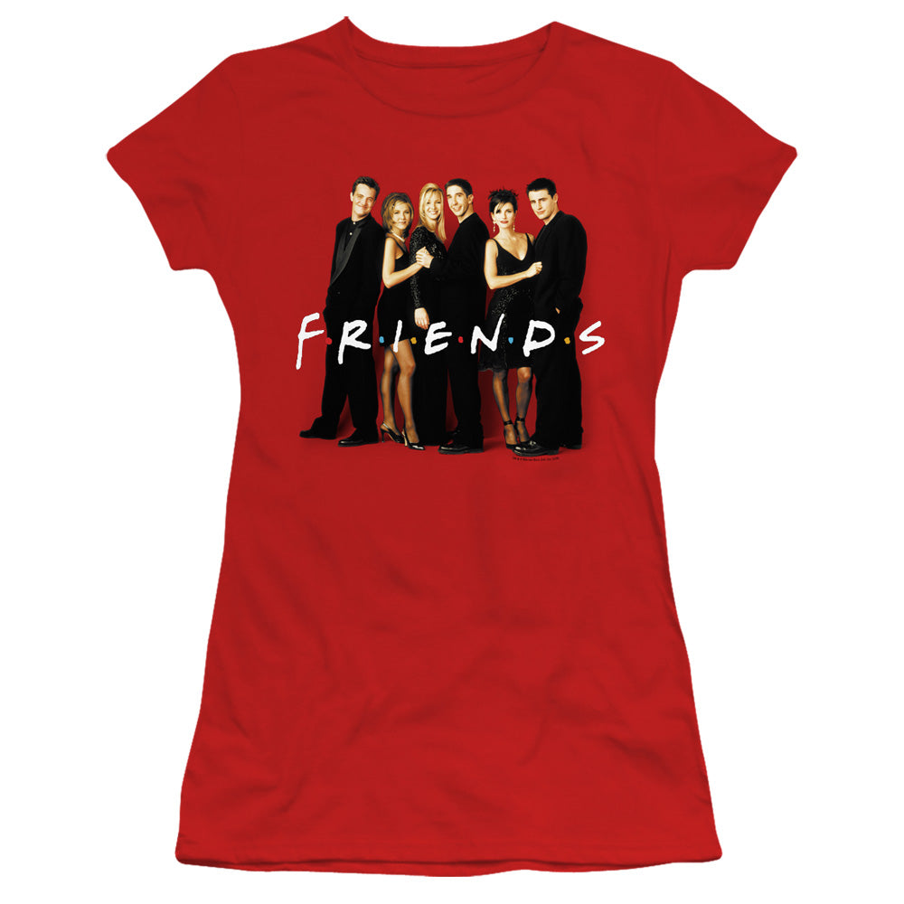 Friends - Cast In Black - Short Sleeve Junior Sheer - Red T-shirt