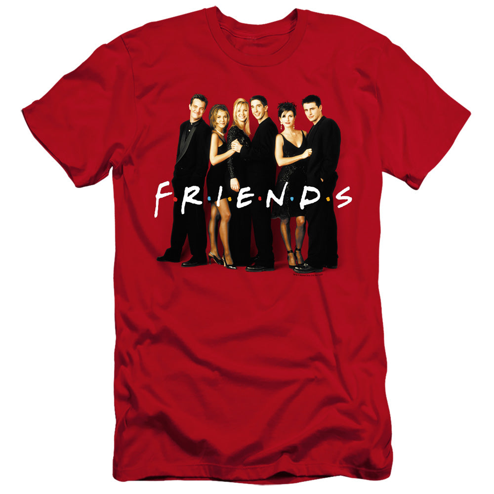 Friends - Cast In Black-premuim Canvas Adult Slim Fit 30/1 - Red