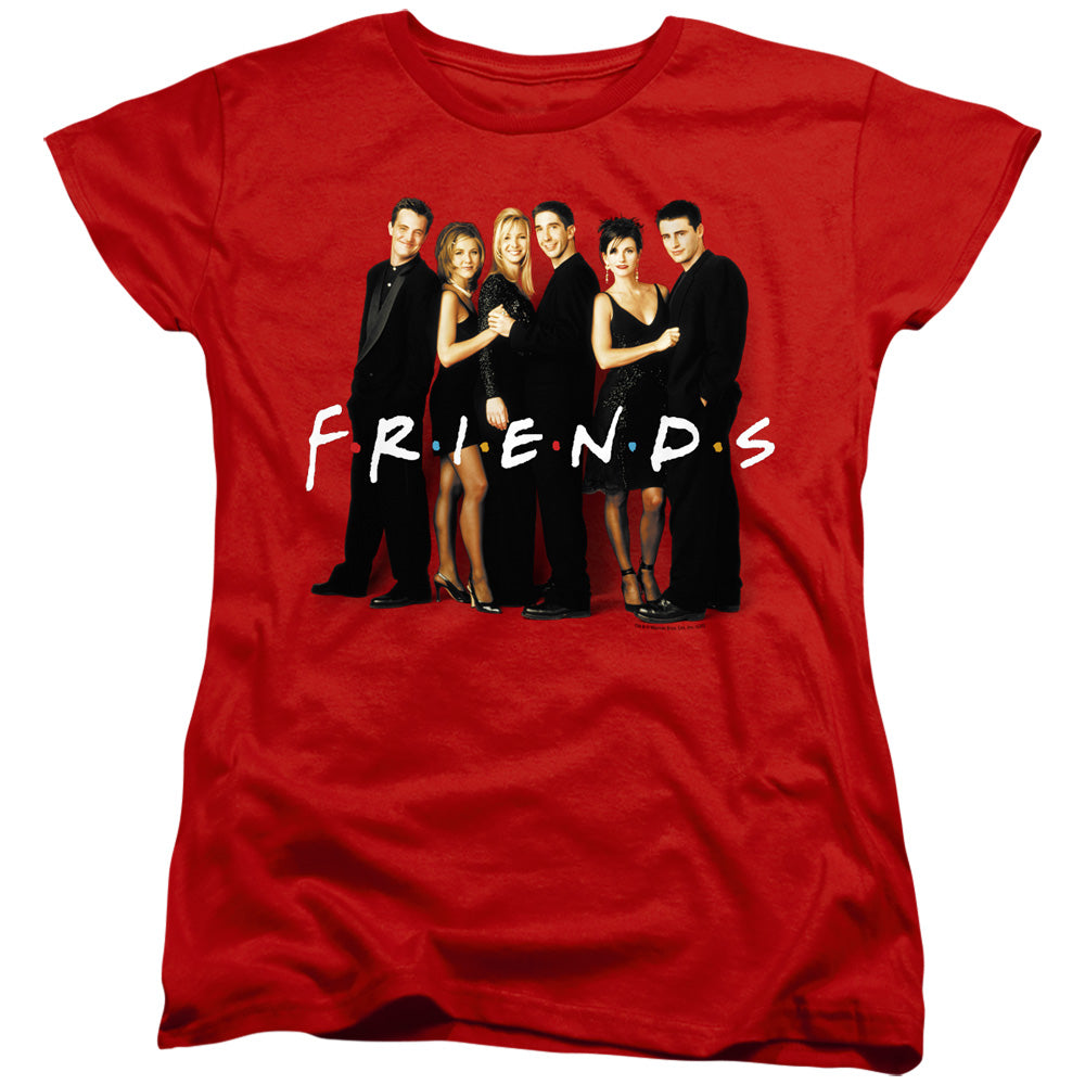 Friends - Cast In Black - Short Sleeve Womens Tee - Red T-shirt