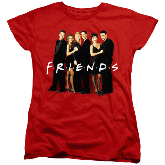 Friends - Cast In Black - Short Sleeve Womens Tee - Red T-shirt