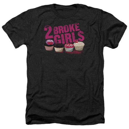 2 Broke Girls - Cupcakes - Adult Heather-black