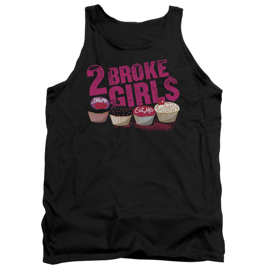 2 Broke Girls - Cupcakes - Adult Tank - Black