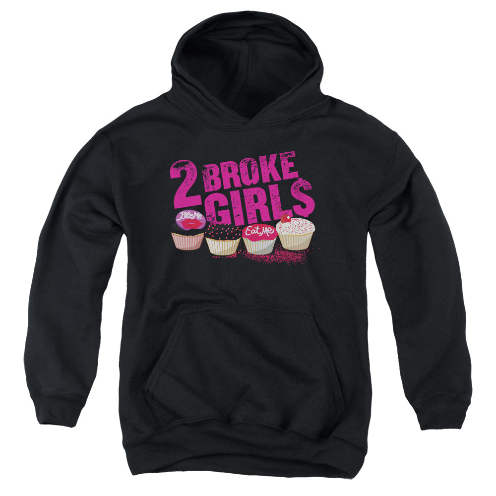 2 Broke Girls - Cupcakes - Youth Pull-over Hoodie - Black