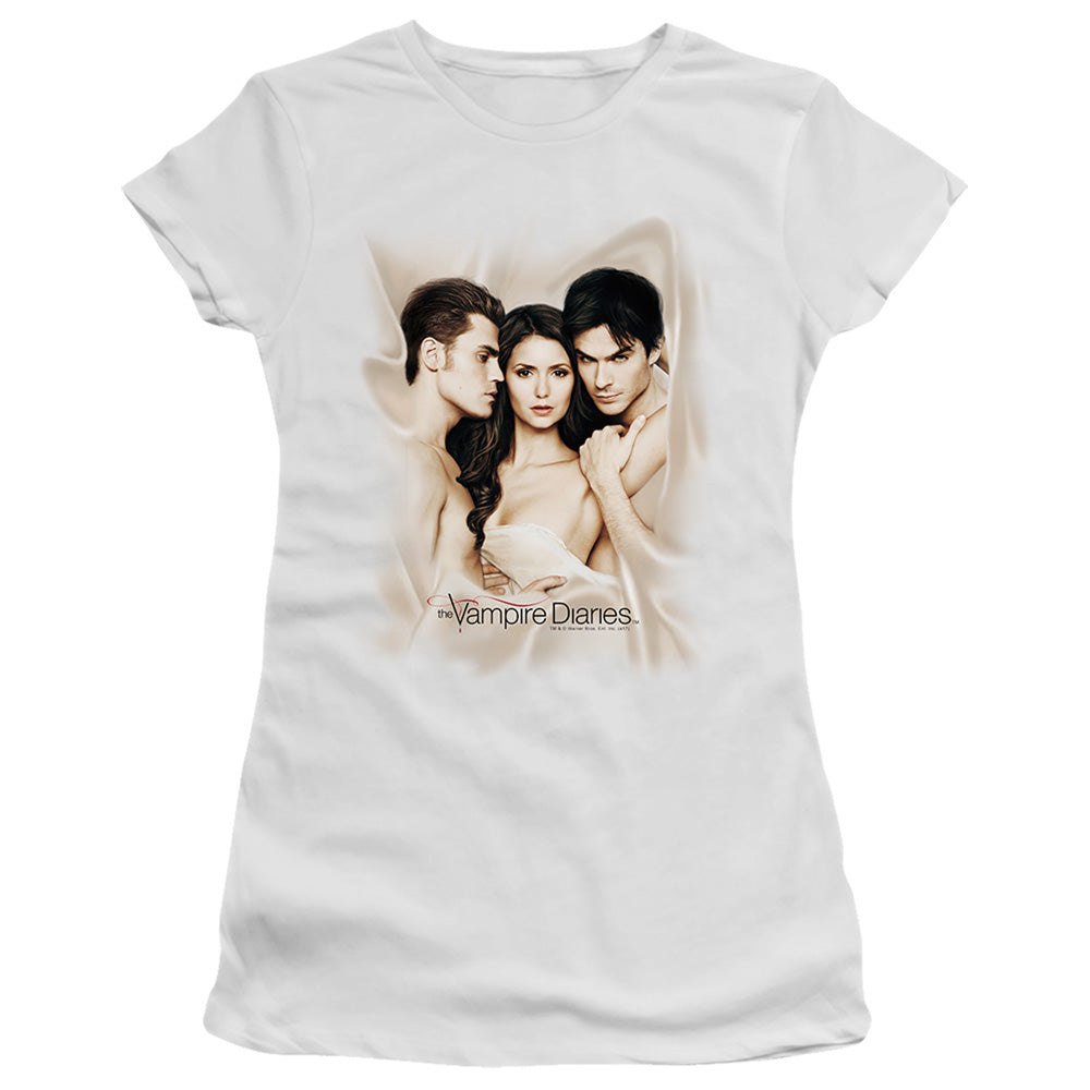 Vampire Diaries - Bounded - Short Sleeve Junior Sheer - White T-shirt