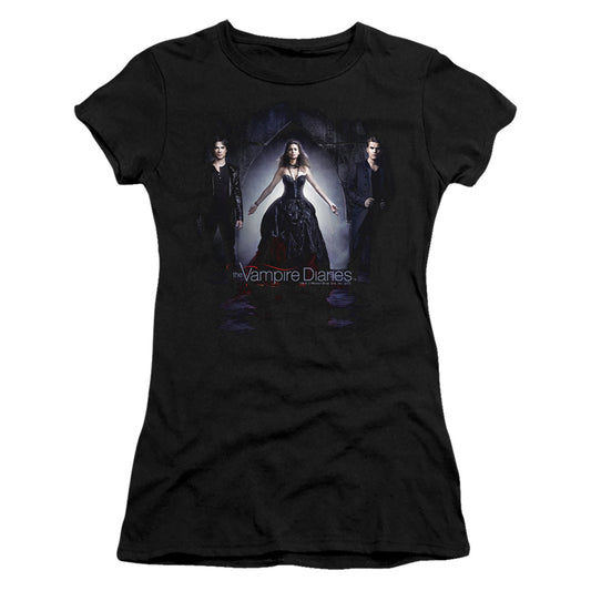 Vampire Diaries - Bring It On - Short Sleeve Junior Sheer - Black T-shirt