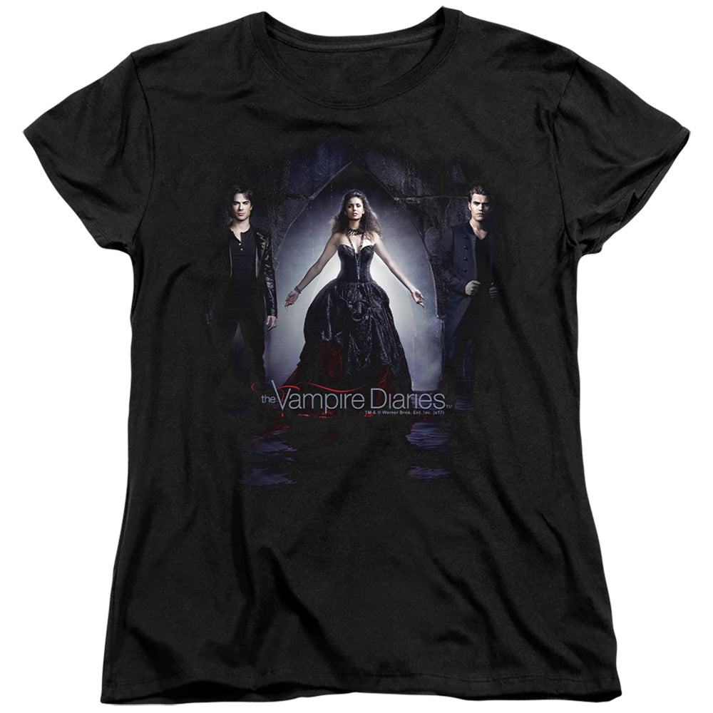 Vampire Diaries - Bring It On - Short Sleeve Womens Tee - Black T-shirt