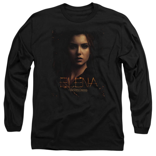 Vampire Diaries - Elena Smokey Veil - Long Sleeve Adult 18/1 - Black T-shirt