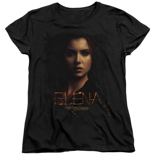 Vampire Diaries - Elena Smokey Veil - Short Sleeve Womens Tee - Black T-shirt