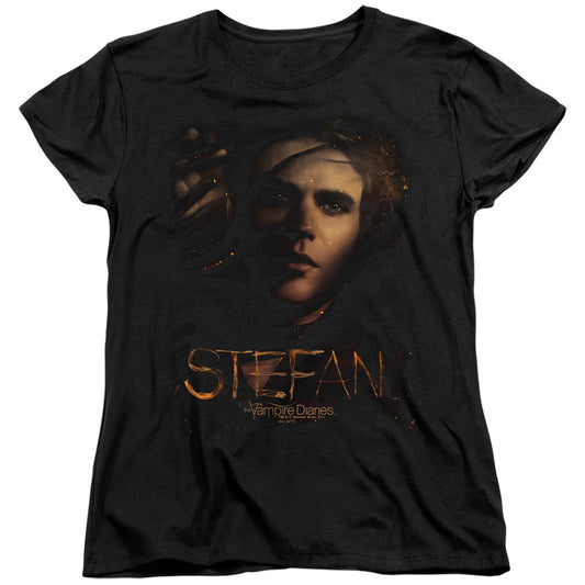 Vampire Diarieshort Sleevetefan Smokey Veil-s - S Womens Tee - Black T-shirt