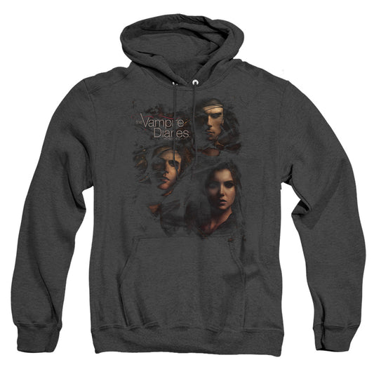 Vampire Diarieshort Sleevemokey Veil - Adult Heather Hoodie - Black T-shirt