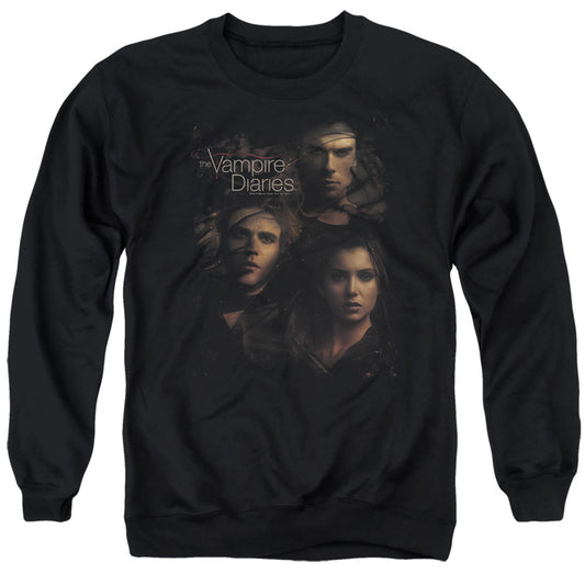 Vampire Diarieshort Sleevemokey Veil - Adult Crewneck Sweatshirt - Black T-shirt