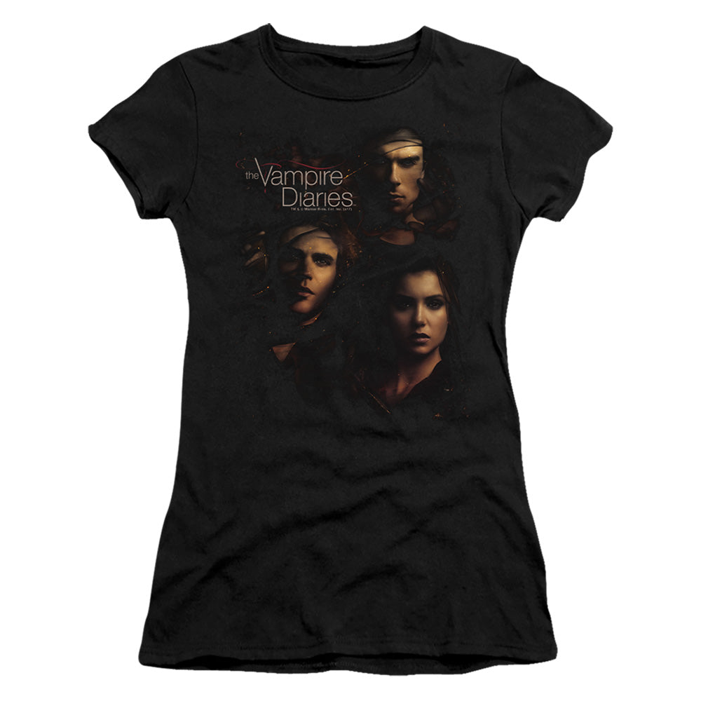 Vampire Diarieshort Sleevemokey Veil-s - S Junior Sheer - Black T-shirt