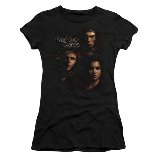 Vampire Diarieshort Sleevemokey Veil-s - S Junior Sheer - Black T-shirt