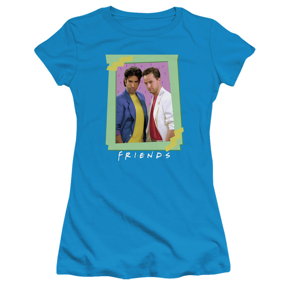 Friends - 80s Flashback - Short Sleeve Junior Sheer - Turquoise T-shirt