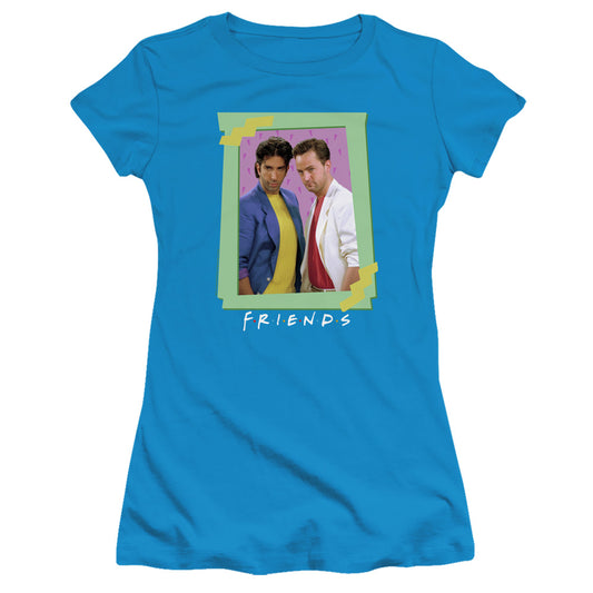 Friends - 80s Flashback - Short Sleeve Junior Sheer - Turquoise T-shirt