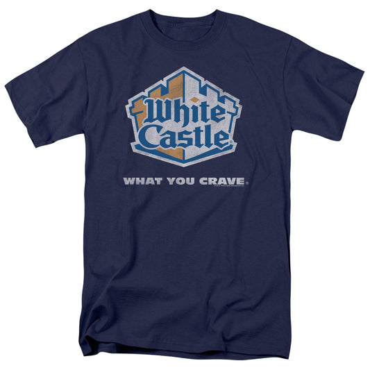 White Castle - Distressed Logo - Short Sleeve Adult 18/1 - Navy T-shirt