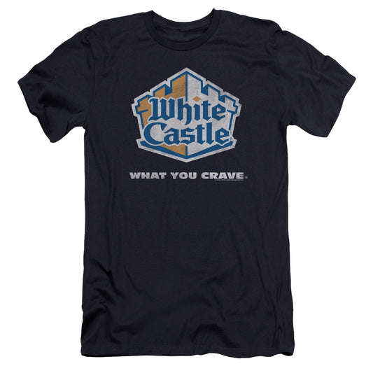 White Castle - Distressed Logo-premuim Canvas Adult Slim Fit 30/1 - Navy