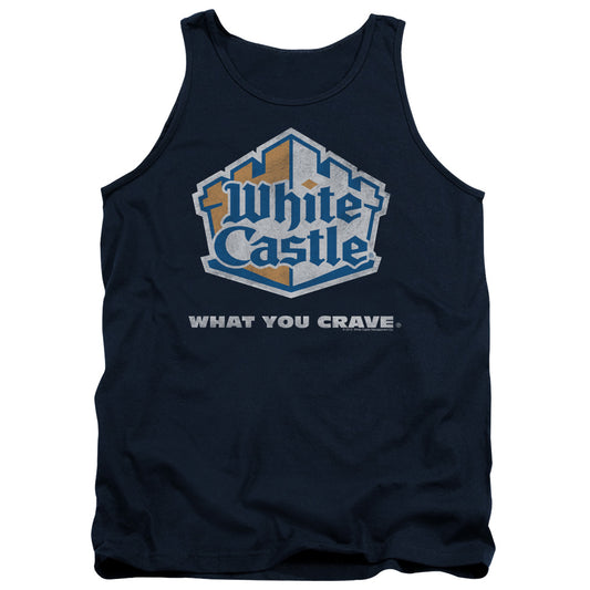 White Castle - Distressed Logo - Adult Tank - Navy