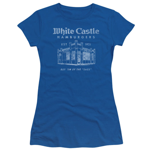 White Castle - By The Sack - Short Sleeve Junior Sheer - Royal Blue T-shirt