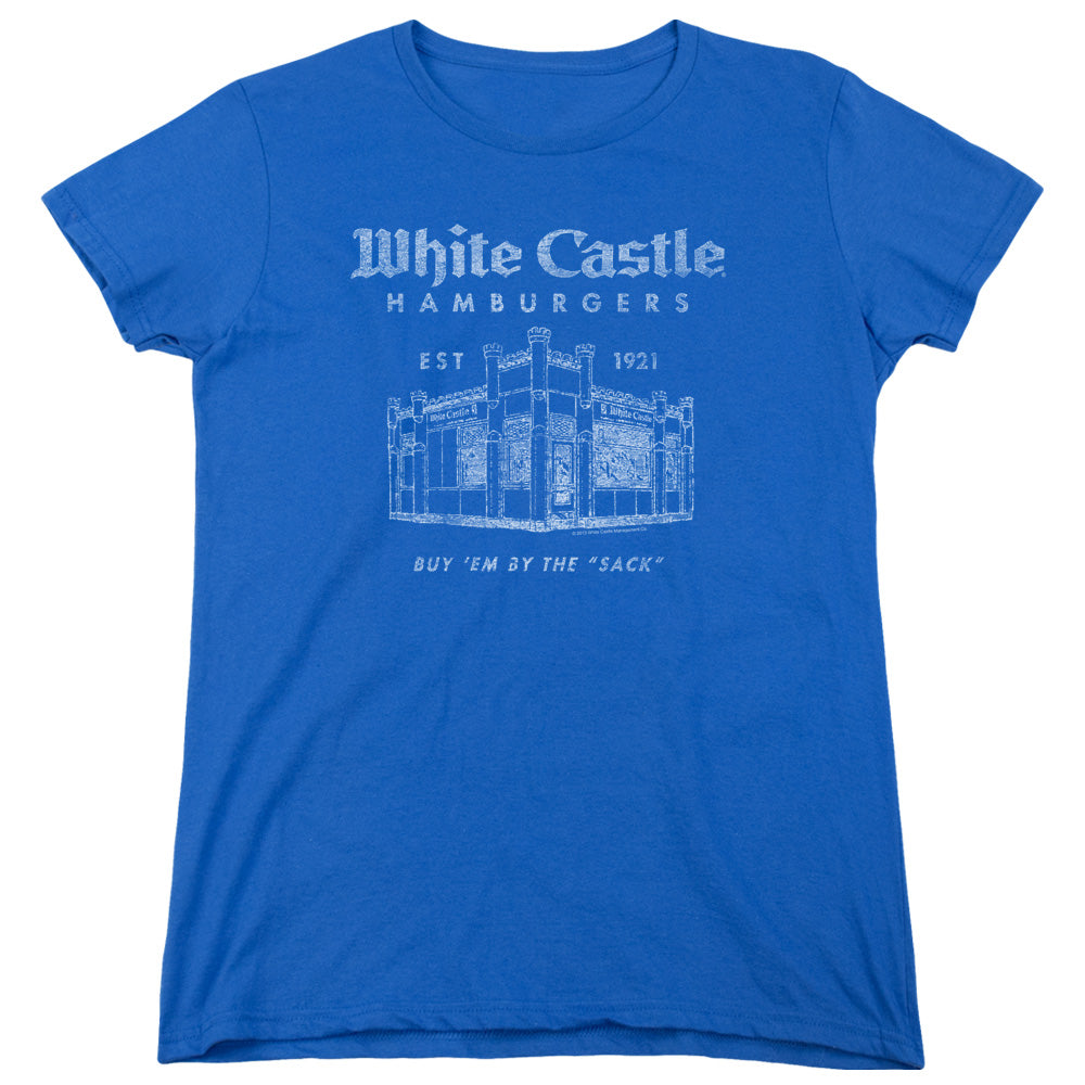 White Castle - By The Sack - Short Sleeve Womens Tee - Royal Blue T-shirt