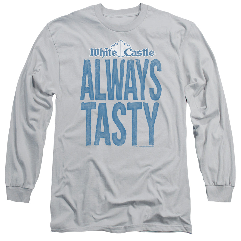 White Castle - Always Tasty - Long Sleeve Adult 18/1 - Silver T-shirt