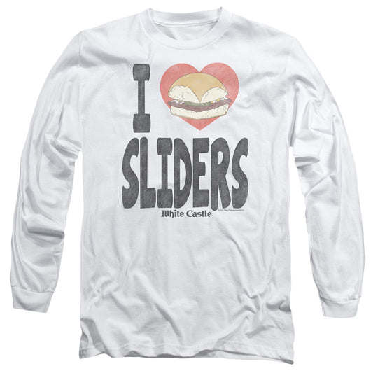 WHITE CASTLE I HEART SLIDERS - L/S ADULT 18/1 - WHITE T-Shirt