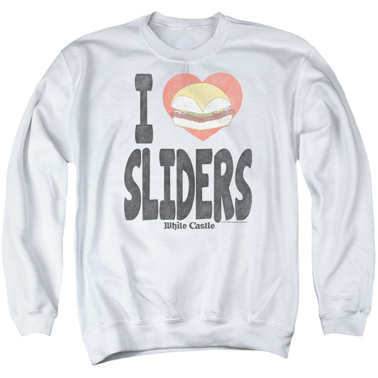 White Castle - I Heart Sliders - Adult Crewneck Sweatshirt - White